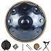 Eavnbaek Advanced Adult Handpan, 22-Inch 10-Note 440Hz D Minor Kurd Steel Drum with Soft Bag, 2 Mallets, Stand and Dust-Free Cloth (Blue)