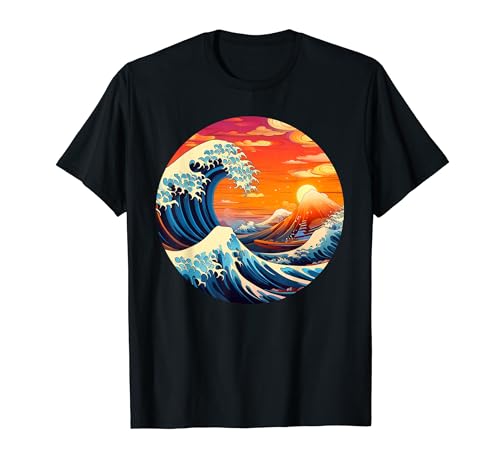 Great Art Aesthetic Tsunami boys Wave off Kanagawa Japanese Camiseta