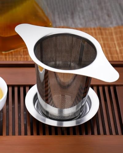 Infusore per tè sfuso in acciaio inossidabile con doppi mani...