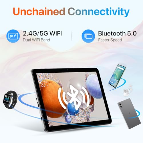 UMIDIGI G1 Tab Tablet 2025, 8(4+4) GB+64GB 1TB Expand, 5G/2.4G WiFi, 10.1 inch HD Premium Silk-Feel Design Tablet up to 2.0 GHz, 6000mAh, Dual Camera,BT,1280 * 800 with Stereo Dual Speakers by UMIDIGI - Image 4