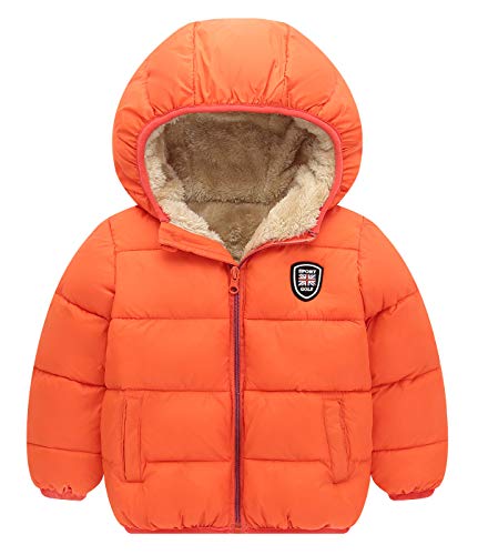 Happy Cherry Kids Winter Coat Baby Boy Girls Jacket With Hood Clothes Warm Down Light Outwear Jackets Padded Packable Windproof Lined Top Outfits Orange #TOP21