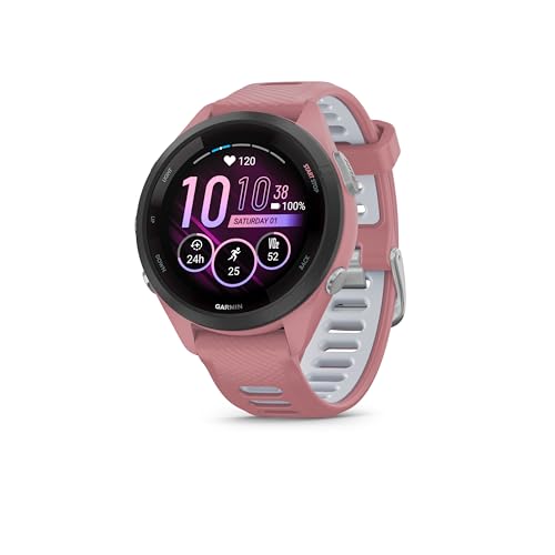 Garmin Forerunner 265S GPS 42mm Running Smartwatch, AMOLED Touchscreen, Advanced Training & Insights, Training & HRV Status, Safety & Tracking Features, Music, up to 15 days Battery Life, Pink