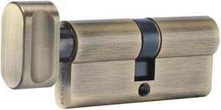 Ironmongery SolutionsĀ® High Security Thumb Turn Euro Cylinder Lock with 3 Keys (Thumb Turn, Antique Brass, 35/35T (70mm))