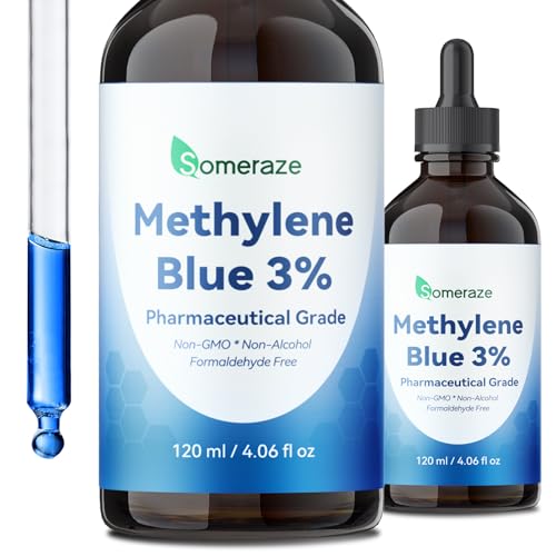 3% Methylene Blue Drops High Purity USP Pharmaceutical Grade Blue Methylene Liquid for Humans Cognitive & Focus Support No Alcohol No Formaldehyde 120 mL 4.06 FL OZ
