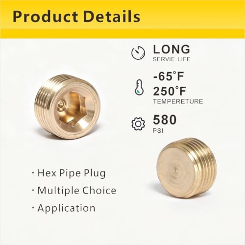 25PCS 3 Size 1/8" 1/4" 3/8" NPT Male Pipe Plug Fitting Set, Nickel Plating carbon Steel Socket Set,for Closing the End of Pipe, Internal Hex Socket Thread Plug Kit — 사진 3