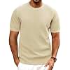 PJ PAUL JONES Herren Strick T-Shirt Kurzarm Regular Fit Strukturiert Tee Sommer T-Shirt mit Rundhalsausschnitt f&uuml;r Freizeit Golf (Aprikose, L)