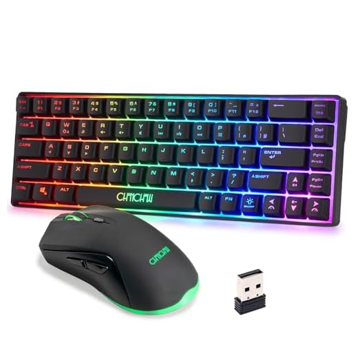 CHONCHOW 60% Wireless Gaming Keyboard and Mouse Combo,LED Backlit