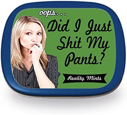 Gears Out Funny Mints - Gag Gift Mints - Candy Stocking Stuffers - Funny Gifts for Women and Men - Joke - Prank - Food Gift Ideas - Christmas White Elephant Gift Ideas - Small Stocking Filler (Poop My Pants)