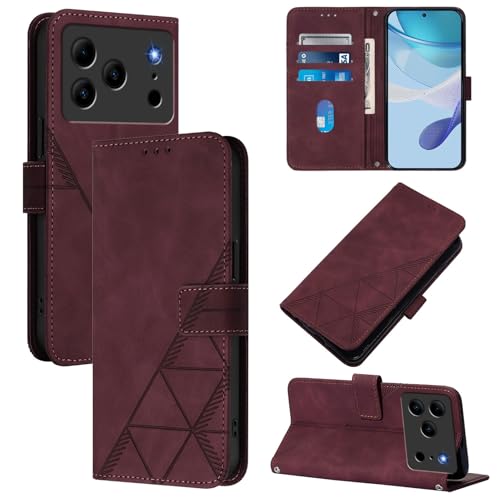 �X�}�z�P�[�X �Ή��@�� for Doogee Note 56 (Pro) / Note 56 Plus �t���b�v�X�^���h �}�O�l�b�g�N���X�v �E�H���b�g�J�o�[ �J�[�h�X���b�g Red