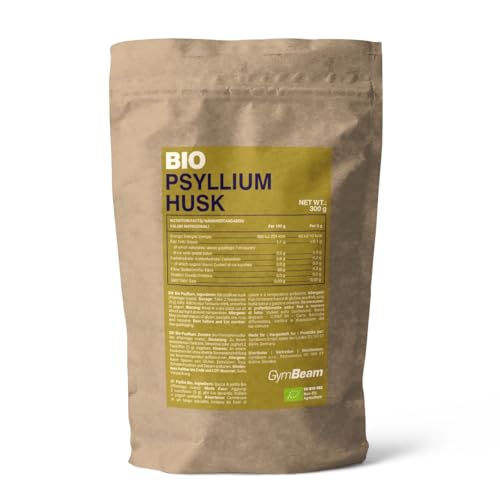 GymBeam Psillio BIO 300 g, Fibra Naturale, Adatto per i Vegani, Aiuta la Digestione e Favorisce la Perdita di Peso, Prebiotico per la Salute Intestinale
