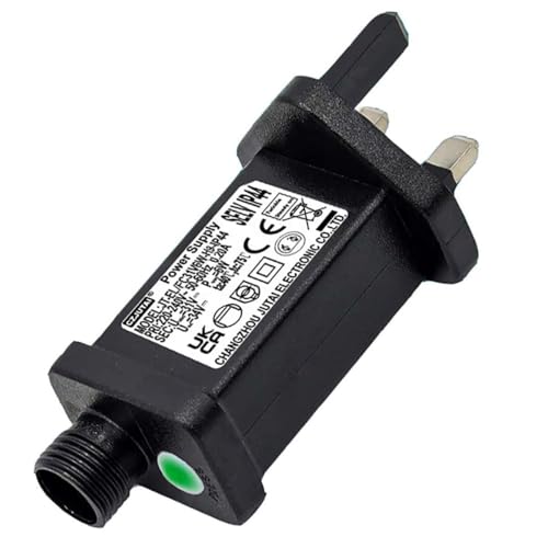 Dekofun Transformer for Christmas Lights 24V 6W Transformer Plug with Timer Function, 8 Modes Christmas Tree Light Plug Adapter, IP44 Waterproof for Indoor Outdoor Xmas Tree Icicle Lights