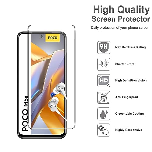 Pack of 3 screen protectors compatible with Xiaomi Poco M5s tempered glass film, anti-scratch, 9H hardness - Image 2