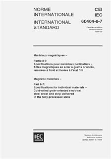 IEC 60404-8-7 Ed. 2.0 b:1998, Magnetic materials: Part 8-7: Specifications for individual materials - Cold-rolled grain-oriented electrical steel ... strip delivered in the fully-processed state