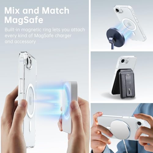 Image of iPhone 16e Transparent Case | Shockproof Bumper & Camera Protection | Magsafe Compatible | Sleek Hard Crystal Back Cover for iPhone 16e - Clear