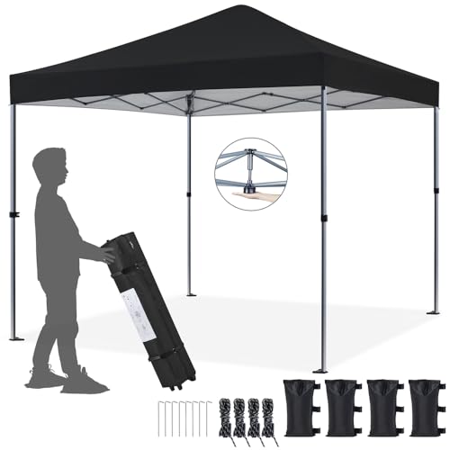 Yaheetech Tonnelle de Jardin 3 × 3 M Pliable Montage Rapide Anti-UV Noir