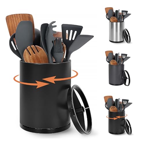 Nigelia 360° Rotating Stainless Steel Utensil Holder