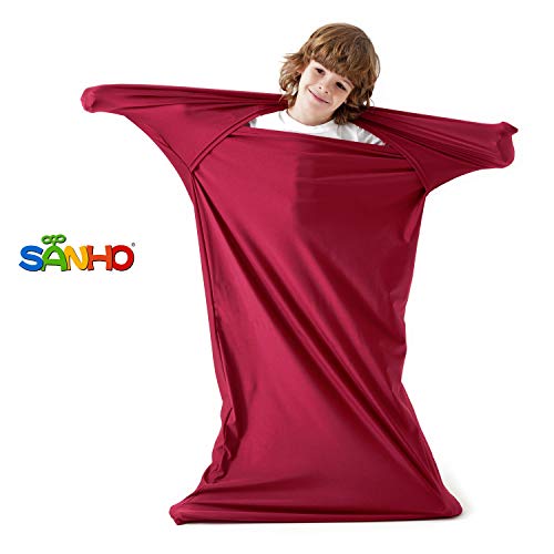 SANHO Premium Sensory Sock Body Sock Perfect for Children with Sensory Processing Disorder Updated Version (Wine red Medium)