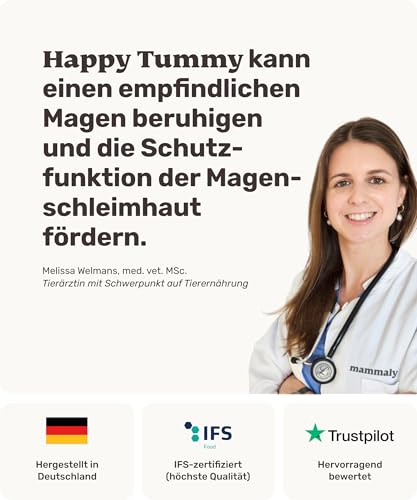 11-in-1 Gras und Kotfresser Drops Hund - Happy Tummy 120 Snacks (350g) von mammaly - Gegen Kot und Grasfressen für Hunde - Unterstützt bei Sodbrennen den Magen & Darm - Mit Ulmenrinde, Probiotika, ...