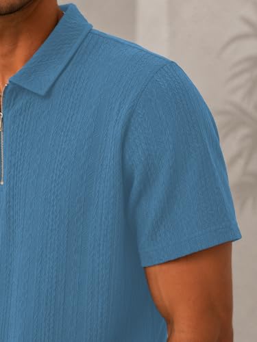 Image of TAGDO Men's Chain Jacquard Polo T Shirt | Half Sleeve | Comfortable Fit Wear | Stylish Casual Look | Breathable Feel |Modern Style | Easy Movement | Everyday Wear (Polo)