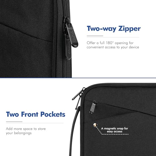 Image of MoKo 7-8 Inch Tablet Sleeve Carrying Case with Handle, Padded Protective Travel Bag for iPad Mini A17 Pro /6th 8.3'', iPad Mini 5 /4 /3 /2th 7.9 inch, Black