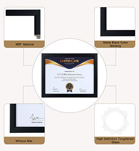 Elsker&Home 8.5X11 Picture Frame - Certificate Document Frame 6 Pack With Semi-Tempered Glass thumb #4