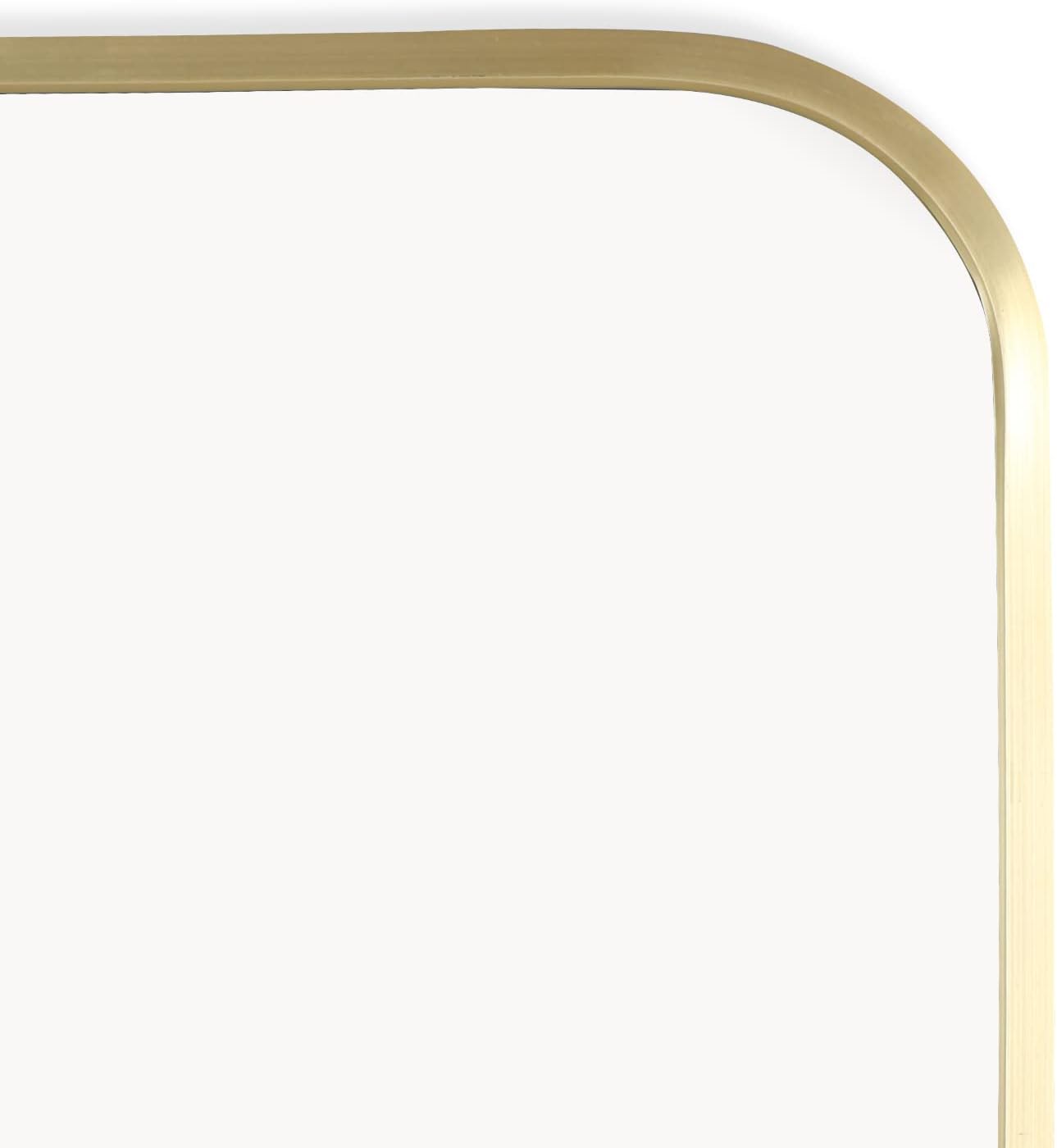 Mirrorize Rectangular Gold Mirror 20" X 28", Aluminum Framed Mirror for Bathroom, Wall Mounted Vanity Mirror for Bedroom, Entryway