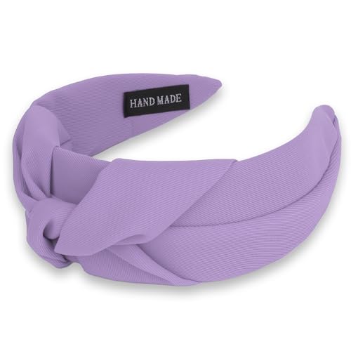 CURASA Knotted Headband for Women Purple Headband Wide Headbands Non Slip Top Knot Hairband Fashion Hair Accessories for Women Girls
