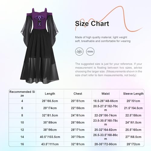 Disfraz medieval de niña ideal para fiestas de Halloween y recreaciones 6