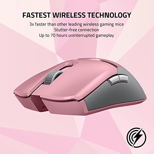 Razer Viper Ultimate Lightweight Wireless Gaming Mouse & RGB Charging Dock: Hyperspeed Wireless Technology - 20K DPI Optical Sensor - 78g - Optical Mouse Switch - 70 Hr Battery - Quartz Pink - 2