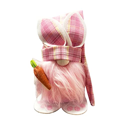 molezu Bunny Gnome Collection Bijoux cadeaux - Décoration de maison de campagne, de Pâques, de printemps, de Pâques, de mariage, de Pâques, de décoration de la maison, lot de 3 roses Cover