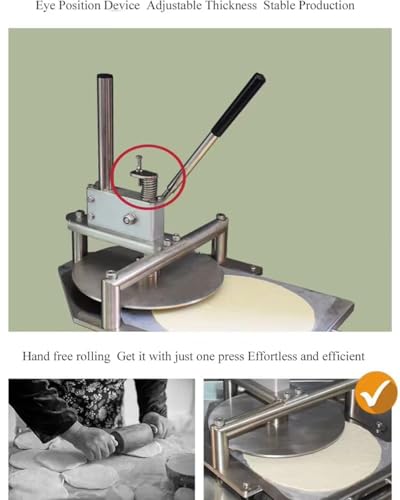Machine à aplatir la pâte à pizza à épaisseur réglable en inox robuste - 5