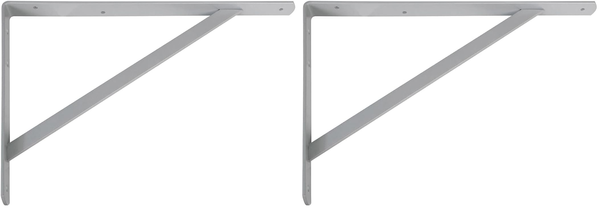 Équerre d'étagère murale en acier gris métallisé 250 x 200 mm supportant 330 kg lot de 2