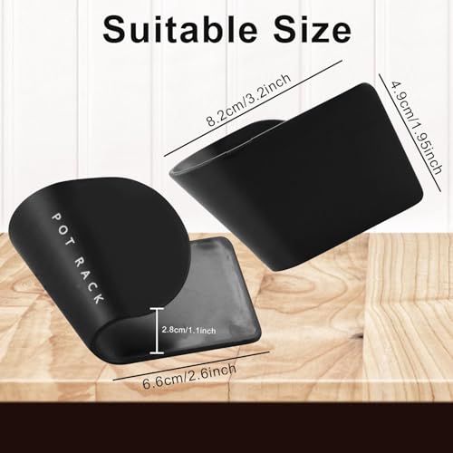 MAOQYE Lot de 12 supports muraux pour couvercles de casseroles, sans perforation, organiseur réglable à suspendre pour planche à découper en plastique pour la maison et la cuisine (noir) – vue 2