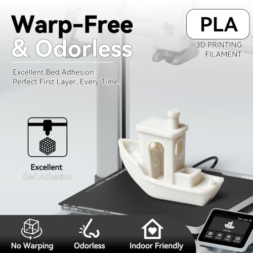 Image of Kingroon PLA 3D Printer Filament, Dimensional Accuracy + /- 0.03 mm, 1 kg Spool(2.2lbs), 1.75 mm,White