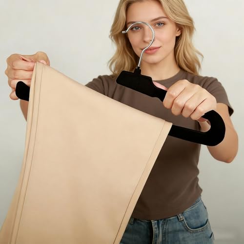 Pants Hangers, 10 Pack Non-Slip Open Ended Velvet Hangers by WAYDA - Used condition - Image 8