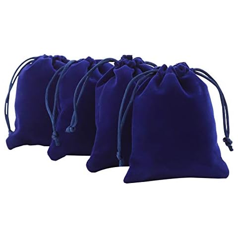 KAOYOO 25pcs 4.7"x5.9"/12cmx15cm Drawstring Velvet Gift Bags for Wedding,Birthdays,Christmas, Jewelry Packing(Blue) Cover