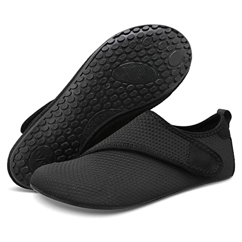 BARERUN Adult Water Shoes for Women and Men Anti-Slip Aqua Beach Socks for Sports Black Size 8.5-9.5 Women/7-7.5 Men - Thumbnail 4