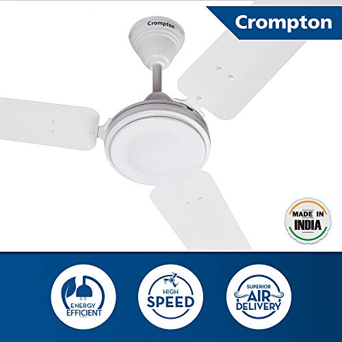 Image of Crompton HS Plus 1200 mm (48 inch) High Speed Energy Efficient 53W Ceiling Fan (Opal White)