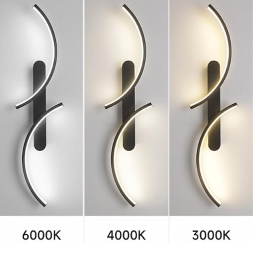 Luz de pared LED regulable de 60cm con diseño curvado moderno y control remoto 2