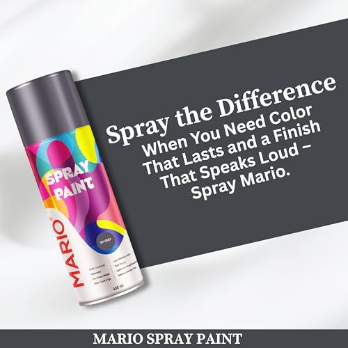 Image of Mario Spray Paint - 301 Light Grey Matt (400ml) | Light Grey Matte Spray Paint for Automotive, Furniture & Walls | Smooth Finish | 1 count (Pack of 1)
