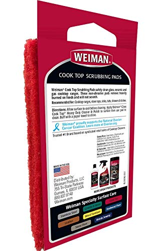 Weiman 45 Cook Top Scrubbing Pads – Gently Clean And Remove Burned-On Food From All Smooth Top And Glass Cooktop Ranges thumb #2