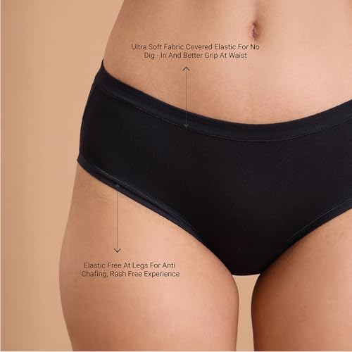 Image of NYKD (NYP383 Super Soft Modal Hipster Panty for Women | Medium Rise & Medium Coverage | Anti-Chafing, Rash-Free Comfort with Super Soft Elastic | All-Day Wear