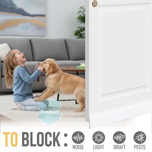 Door Draft Stopper for Huge Gap,3" W x 39" L Adjustable Widened Under Door Seal for Exterior/Interior Doors,Under Door Draft Blocker Soundproof/Insulator Door Sweep Weather Stripping,1 Pack White by SYIPO - Used condition - Image 4