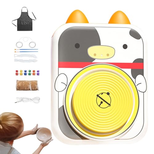 Tornio Ceramica Per Principianti, Torni Di Ceramica E Accessori,Kit Tornio Di Ceramica USB Per Bambini Con Design - Kit Di Ceramica, Ruota Di Argilla Per Animali, Piante, Forme