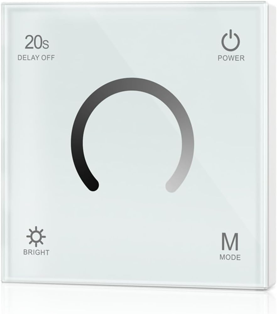 LED Touch 12-24V dimmer Single Color Color Temperature PWM Constant Voltage 2.4G Panel RGB/RGBW Panel T4(T1 Solid Color Ring Panel White)