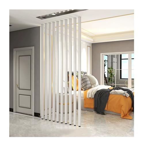 Paravent d'entrée, Poteau de séparation en Aluminium, cloison métallique Moderne à Lattes avec Tous Les Accessoires, Mur d'intimité autoportant sans...