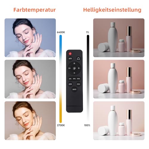 FGen Softbox,2x85W 2700-6400K Fotostudio Set,2x50cm Octogen Softboxen mit 1.5m Vollverstellbare Lichtstative für Porträtfotografie, Live-Streaming, YouTube-Videofotografie