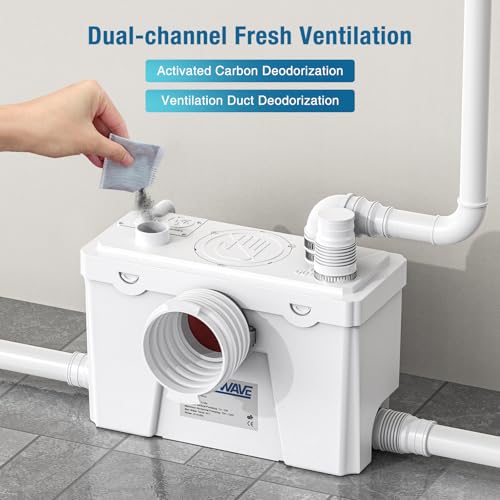 CrestWave 500W Macerator Pump, Heavy Duty Upflush System with 4 Water Inlets, 20L/M Flow, Perfect for Sink Toilet Basement Kitchen Shower Bathtub Laundry Waste Water in Homes, Off-Grid Sewage, Boat RV by CRESTWAVE - Image 5