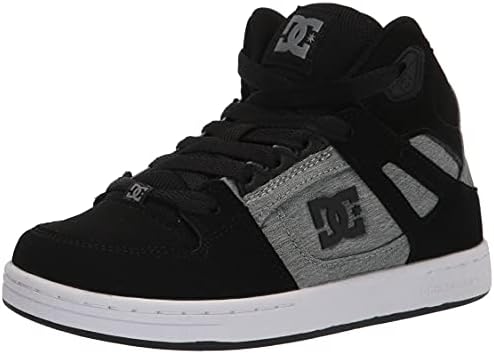 DC Boy's Pure HIGH-TOP Youth Skate Shoe, Black/Charcoal, 11 Big Kid