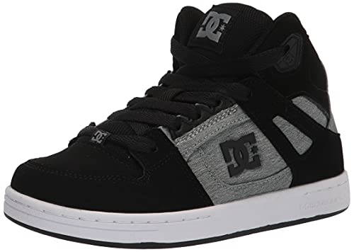 Dc Boy's Pure High-Top Youth Skate Shoe, Black/Charcoal, 11 Big Kid #TOP21
